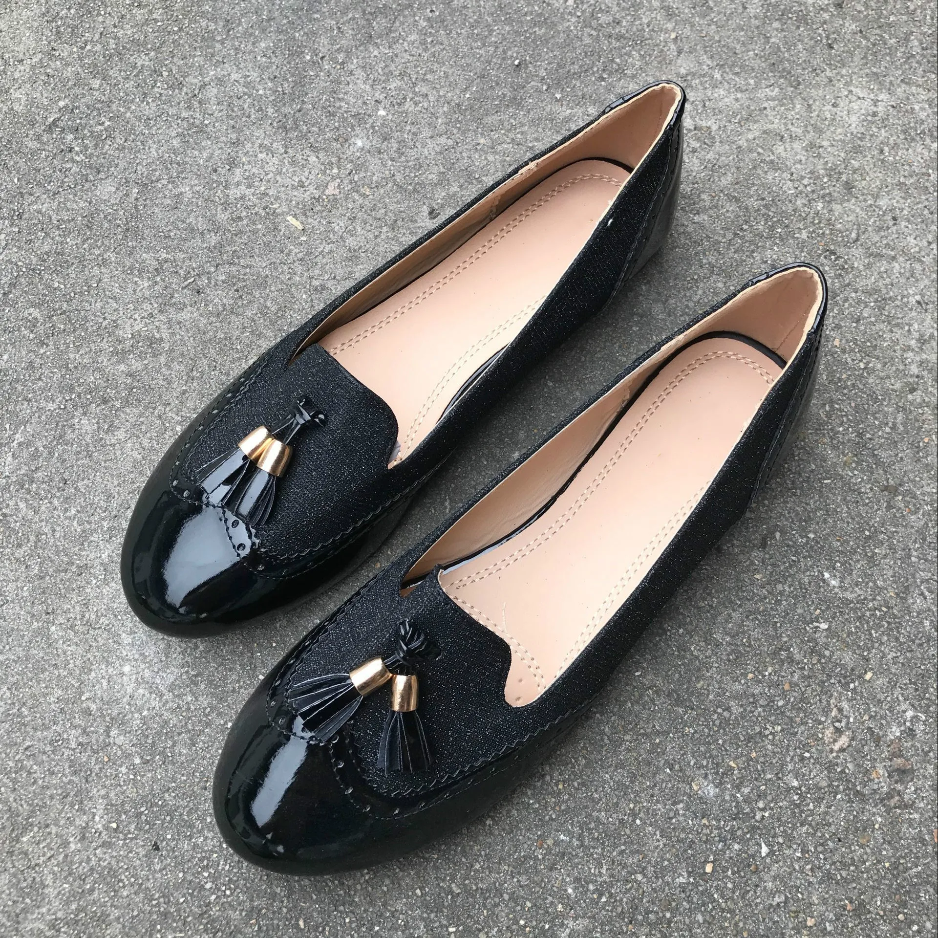 

2019 Autumn Classic British Flats Shoes Tassel Women's Shoes Flat with Brogue Shoes Women Comfortable Slip-on Loafers Size 41