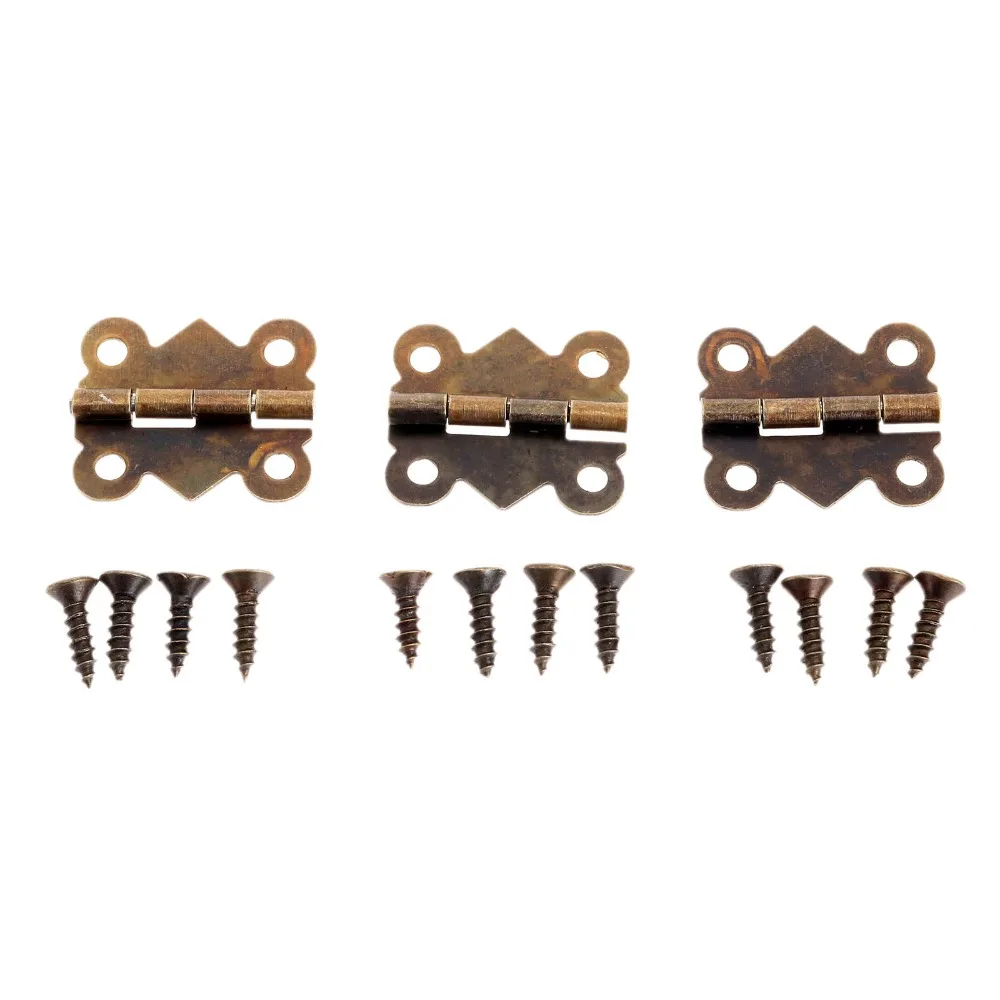 

12pcs Mini Butterfly Furniture Hinge Jewelry Gift Wine Box Wood Dollhouse Door Hinge for Cabinet Drawer Jewelry Box DIY Repair