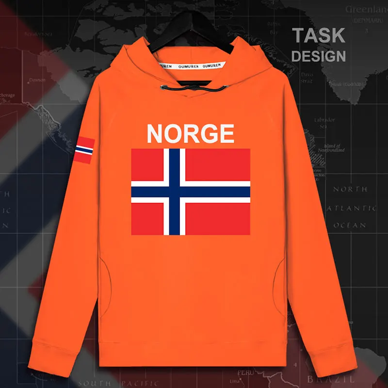 Norway Norge NOR Nordmann NO мужские толстовки с капюшоном, пуловеры, мужские толстовки, тонкая новая уличная одежда в стиле хип-хоп, новинка 02 - Цвет: hooded-orange