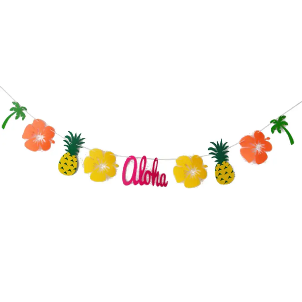 

Decorative Lahua Summer Hawaii Flamingo Decoration Lahua Bunting Pineapple Pull Flag Banner Holiday Party Venue Arrangement