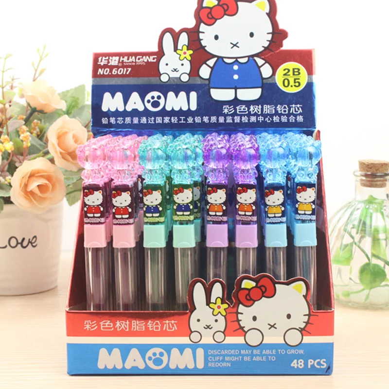 

6 Pcs/set Novelty Hello Kitty Resin Activity Replacement Pencil Refill Standard Pencil Refills Plastic Stationery Supplies
