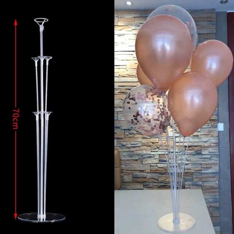 

7pcs Confetti Balloons Column Stand Plastic Balloon Support with 7 Tubes Birthday Party Decoration Valentines Day Wedding Decor