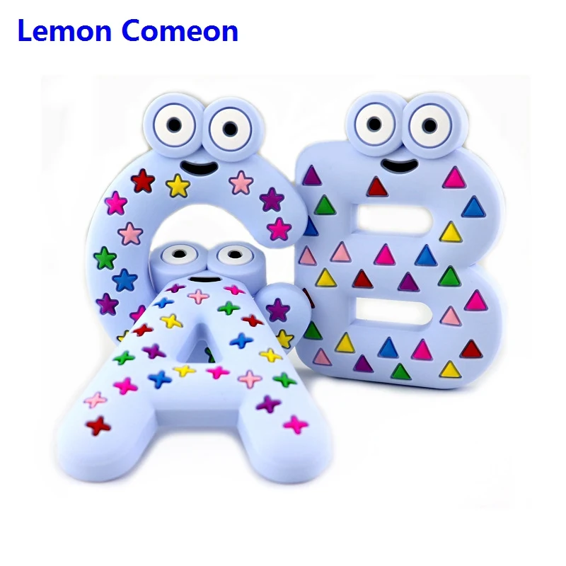 

Lemon Comeon 5PCS Silicone Letters Alphabet Baby Teether Baby Molar Biting Lear Early Learning Puzzle Children's Toys Teether