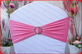 

Pink Single Layer Spandex/Lycra/Expand Band/Chair Covers With Round Diamond Buckle For Wedding Party Banquet Decorations