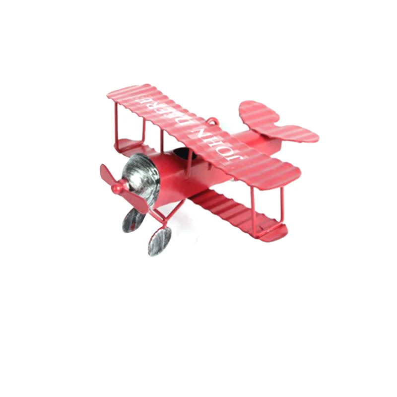 Винтаж металлическая модель самолета гладить ретро самолет планер биплан кулон модель самолета украшения для дома на Рождество P5 - Цвет: Красный