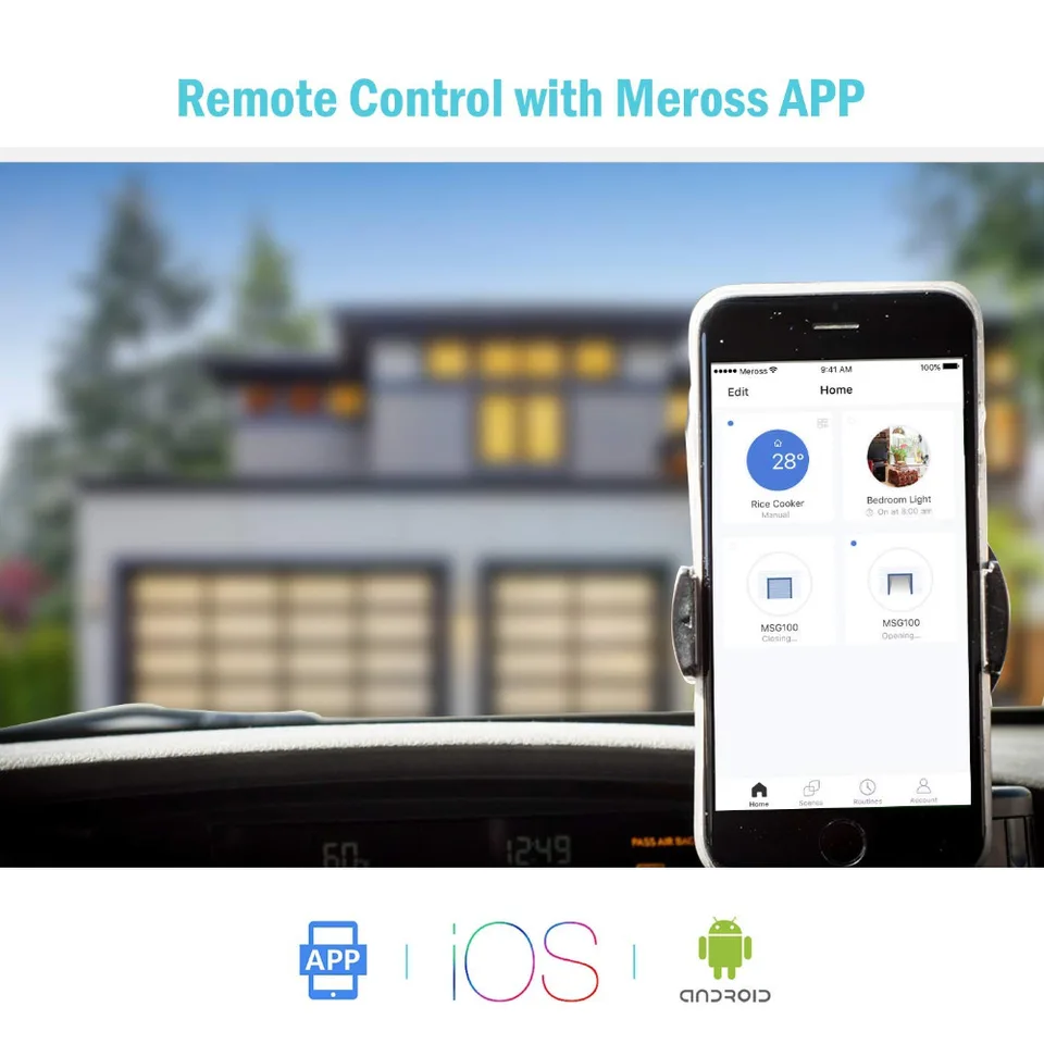 Meross Smart Wi Fi Garage Door Opener App Control Compatible