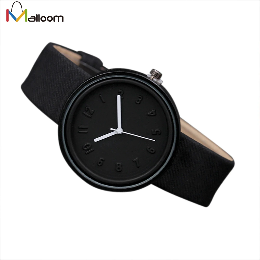 

Watch Unisex Simple Dress Clock 2016 Fashion High Quality Canvas Strap Bracelet Black Watches Relogio Feminino