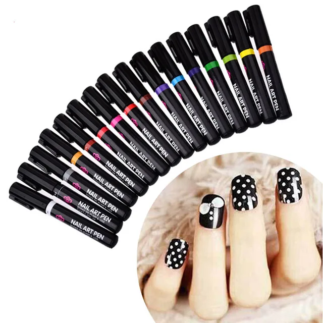 16 Colors Nail Art Pen For Diy Decoration Polish 16 Colors Nail Art Pen For Diy Decoration Polish Set
