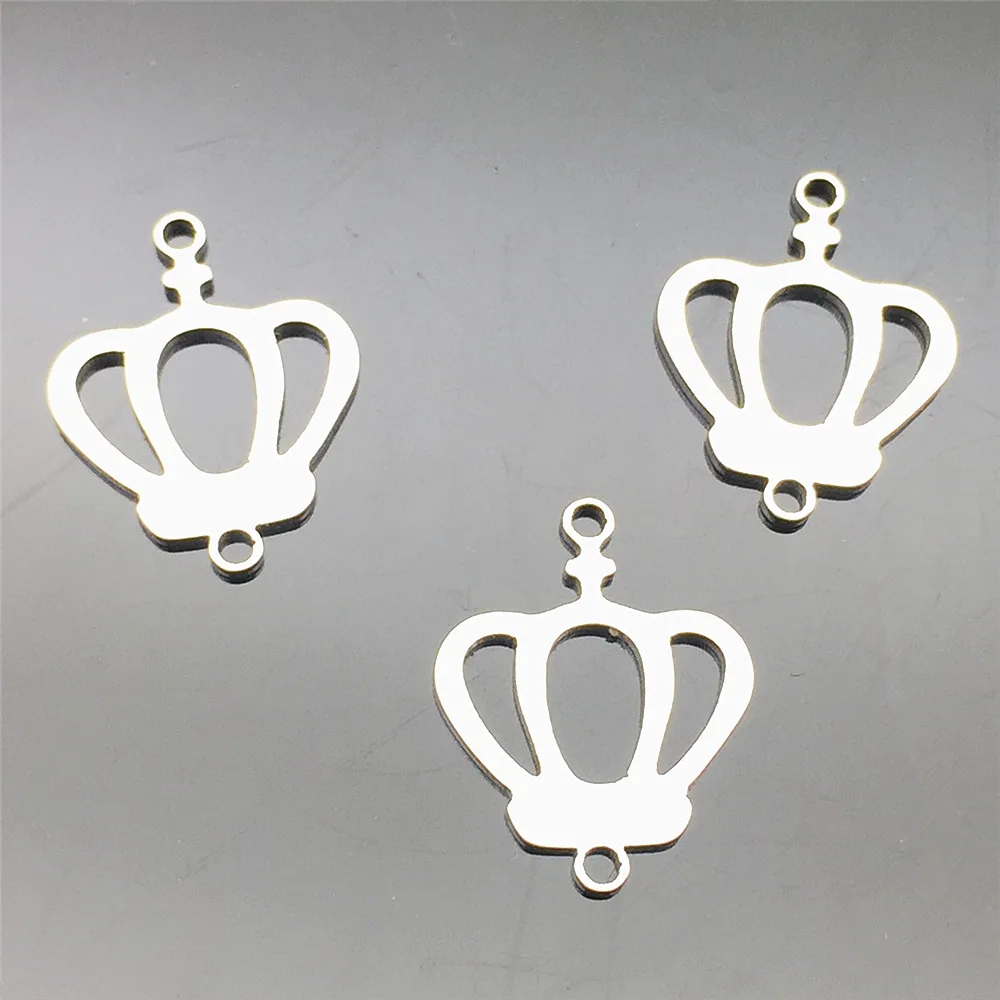 

Crown Tiara charms Connectors 10pcs Stainless Steel Connectors Necklace Bracelet Findings Diy Earrings Jewelry Making Tools