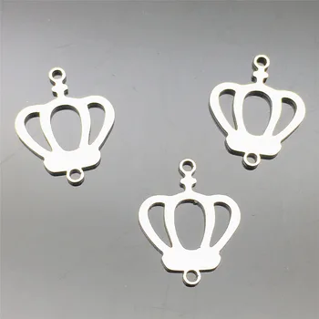 

Crown Tiara charms Connectors 10pcs Stainless Steel Connectors Necklace Bracelet Findings Diy Earrings Jewelry Making Tools