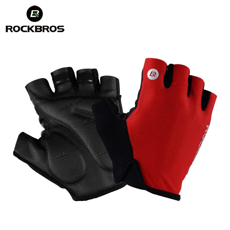 ROCKBROS Велоспорт Перчатки Половина Finger Велосипед Противоударный Дышащий MTB Горный
