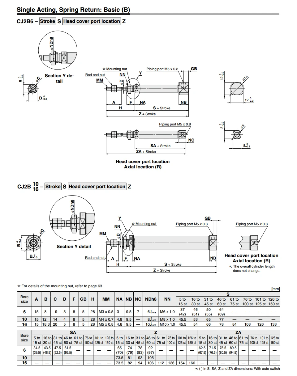 CDJ2B16-10-T Одиночная действующая пружина Удлиняющая CJ2B10-20T-30T-40T-50T-60T-70T-80T-90T-100T-125T-150T smc типа