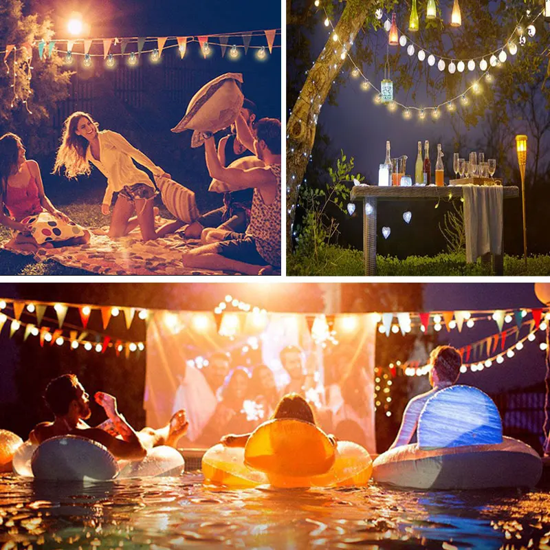 G40 Crystal Balls Solar Lamp Sunlight Powered Hanging LED String IP65 Outdoor Led Solar Light Garden/Party/Christmas/Fairy Decor