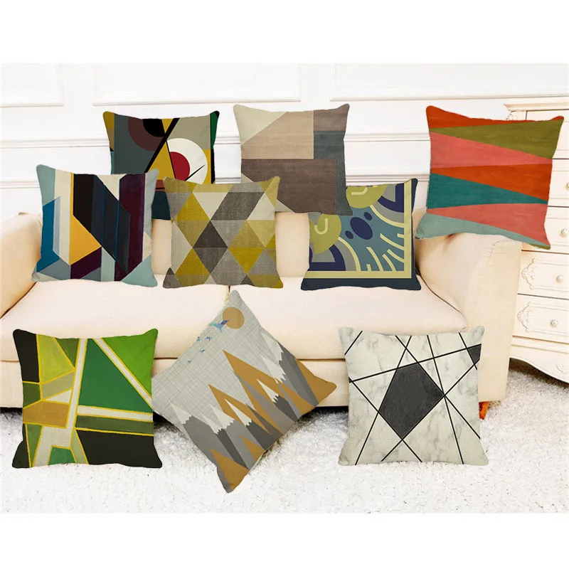 

XUNYU Geometric Sofa Cushion Cover Abstract Geometric Throw Pillowcase Home Decoration Pillow Cover 45x45 Cm A0025