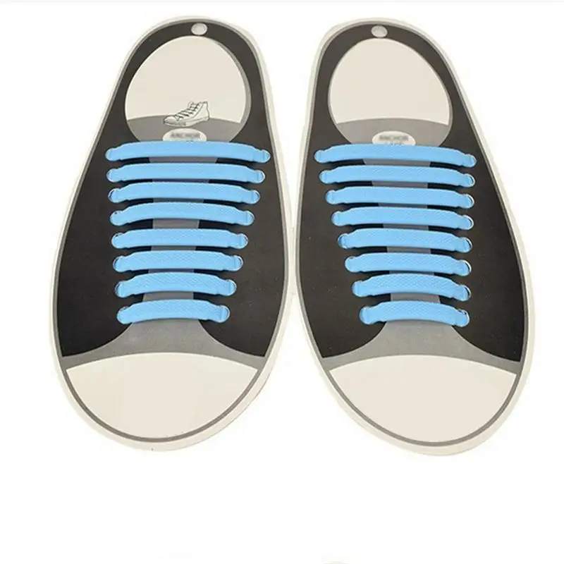 1 пара эластичных силиконовых шнурков для обуви Специальные шнурки без шнурков шнурки для мужчин и женщин обувь на шнуровке резиновый шнурок - Цвет: Sky Blue