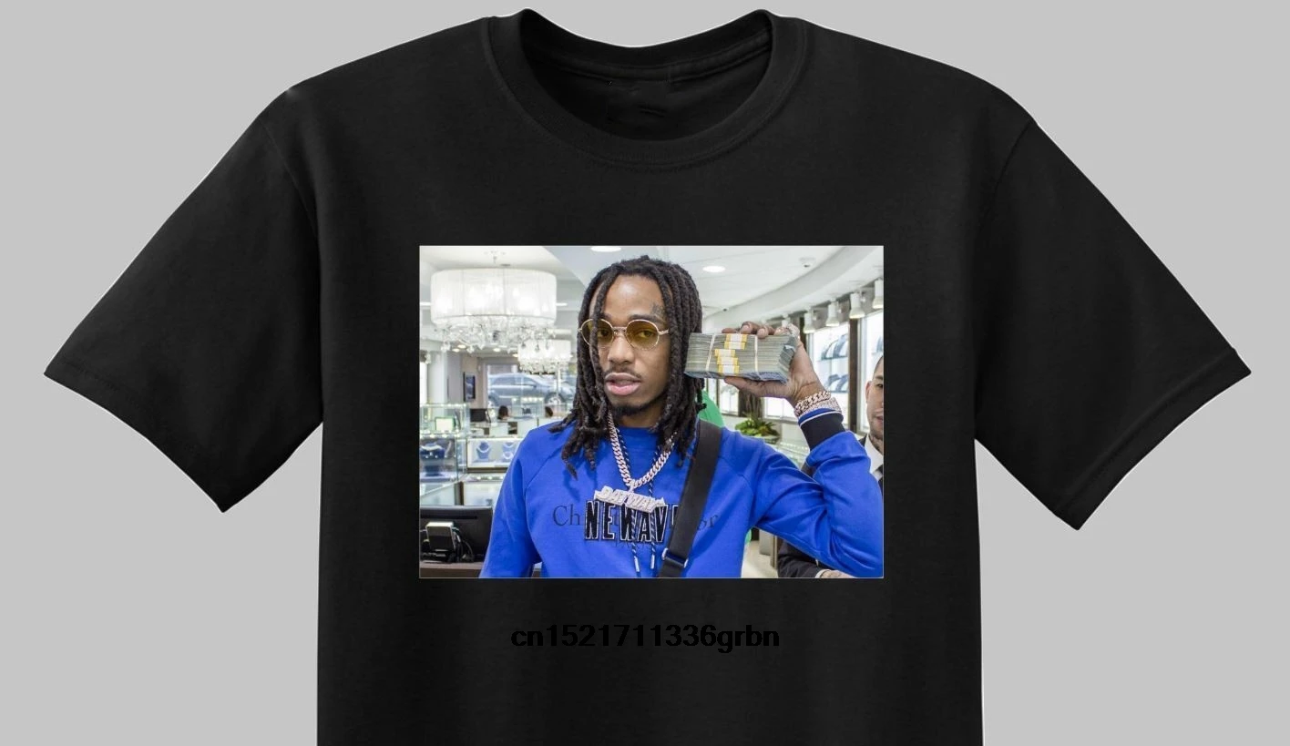 Мужская футболка Migos Quavo Cash забавная новинка wo для мужчин | одежда