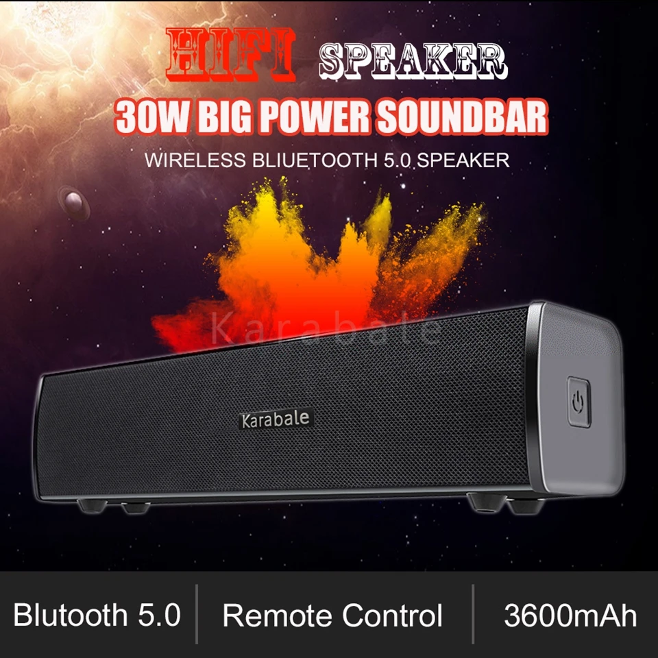 Беспроводной контроль 30 Вт HIFI Bluetooth 5,0 динамик для домашнего кинотеатра портативный громкоговоритель звук система стерео музыка объемный