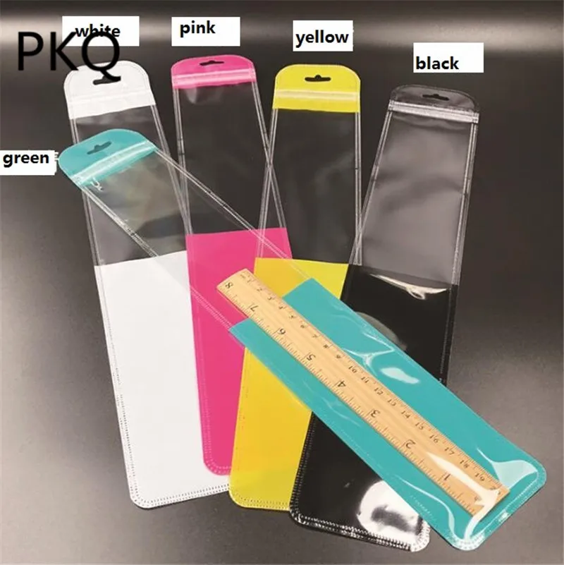 

100pcs Long Clear Plastic Jewelry Ziplock Bag,gold/silver/white Plastic Beads Packing Bag,plastic zipper ziplock Gift Bag 7*40cm