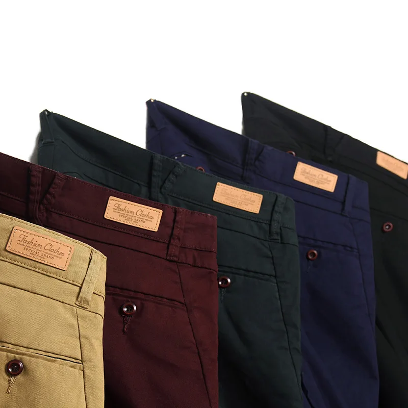 Мужские брюки для отдыха больших размеров черного цвета, деловые повседневные облегающие мужские брюки синего цвета и цвета хаки, большие размеры 42, 44, 46