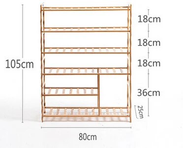 Полка для обуви, простая бамбуковая стойка для хранения обуви, многослойная простая домашняя сборная полка для обуви