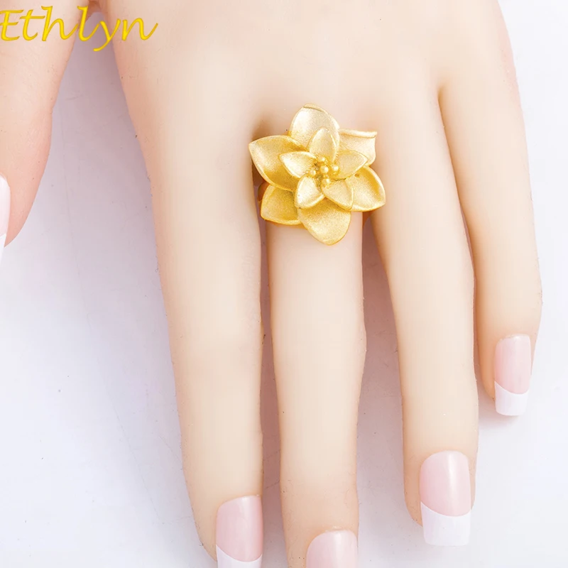 

Ethlyn Adjustable Size Matte Gold Color Ring For Women Wedding Jewelry Ethiopian/African/Middle East Items R47
