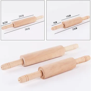 

40# 1pc Wooden Rolling Pin Baking Roller Dough Roller for Pizza Pastry Bread Cookie christmas decoration navidad Droshipping