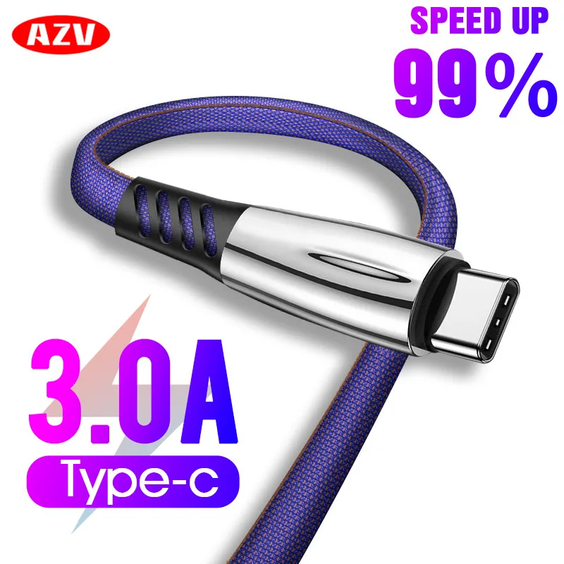 3A USB نوع C كابل ل سامسونج هواوي Xiaomi LG شاحن هاتف محمول يعمل بنظام تشغيل أندرويد سريع شحن نوع-C كابل سامسونج غالاكسي S9 s8 زائد S10