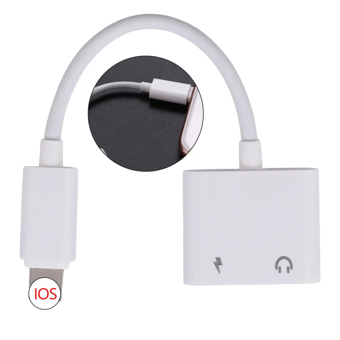 Koop Dubbele Jack 2 in 1 Opladen Audio Adapter voor iPhone 7 8 Plus X iOS12 Spelen Muziek Voor Hoofdtelefoon Audio lading Adapter Converter