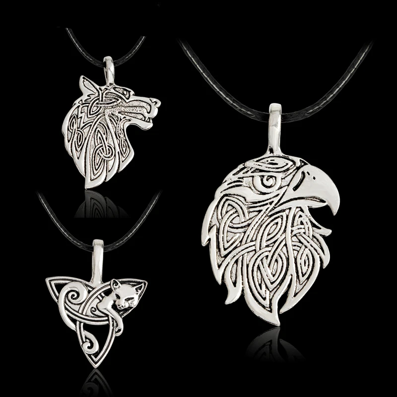 Викинг-Волк, лиса, Орел, норвежский викинг, ожерелье для мужчин, скандинавский талисман,, дикие мужские ювелирные изделия, подарок для друзей, фанатов викингов