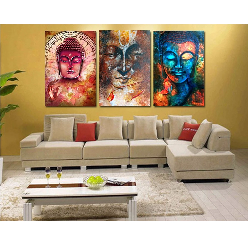 

DIY Diamond Embroidery Solemn Buddha Scenic Diamond Painting triptych Cross Stitch Diamond Mosaic Embroidery Home Decoration R11