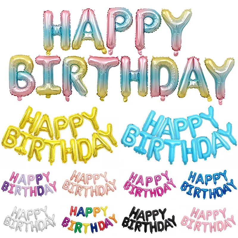 

Foil Balloons Letters Kids 16 Inch Party Supplies 1Set Alphabet Baby Shower Air Balloons Party Decoration HAPPY BIRTHDAY