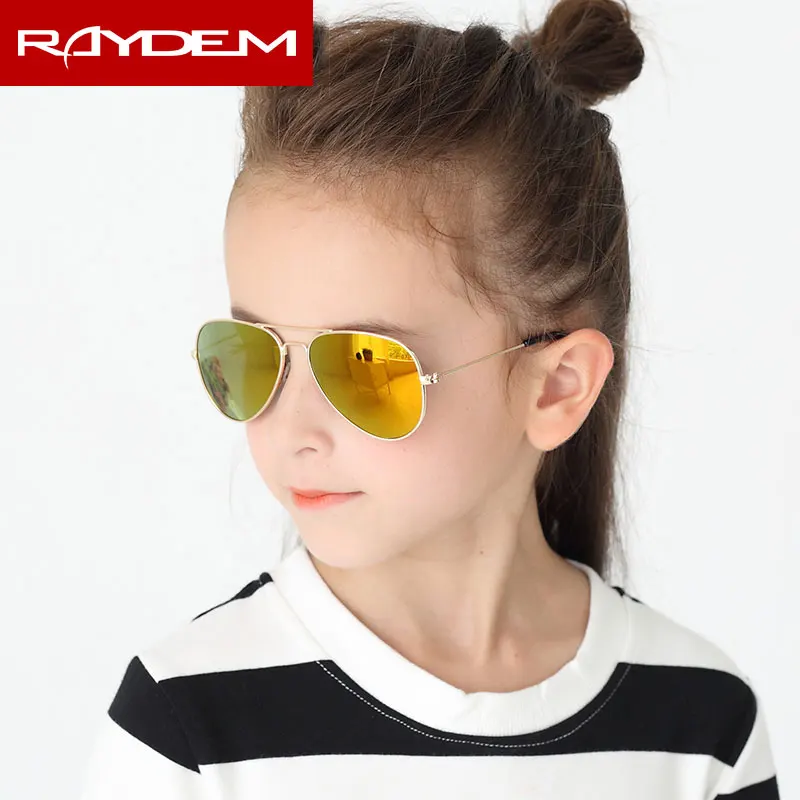 Модные поляризованные зеркальные солнцезащитные очки из сплава для мальчиков и девочек