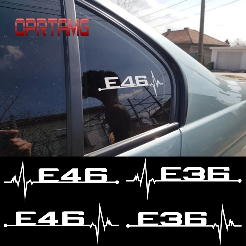 

car-styling 2pcs/lot M power performance for BMW E34 E36 E39 E46 E60 E61 E62 E90 E91 E92 LOGO car windows sticker accessories