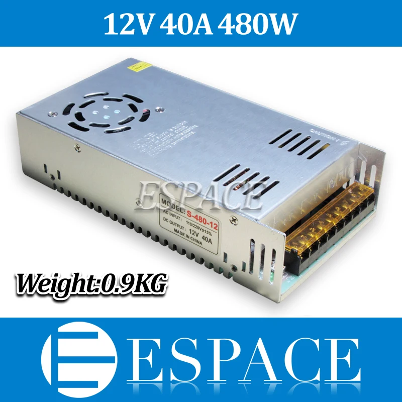 New Arrival 12V 40A 480W Switching Power Supply Driver for LED Strip AC 100-240V Input to DC 12V free shipping New Arrival 12V 40A 480W Switching Power Supply Driver for LED Strip AC 100-240V Input to DC 12V free shipping