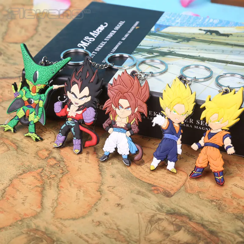 

Anime Cartoon Dragon Ball Z Son Goku Vegeta PVC Figure Keychains Pendants Toys 5pcs/set ANPD1896