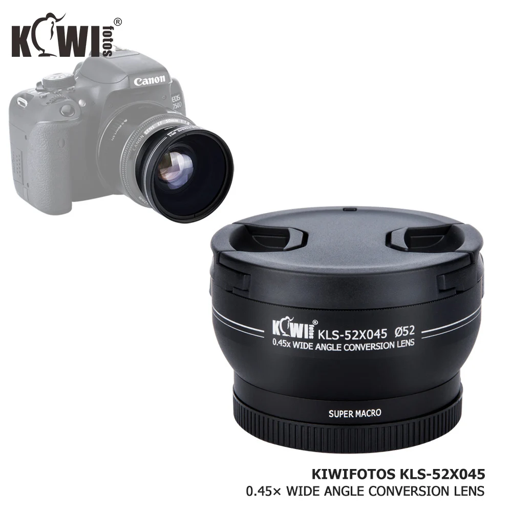 KIWI 0,45 x широкоугольный макроконверсионный объектив 37 мм 52 мм 58 мм для Canon Nikon sony DSLR камеры Универсальный смартфон