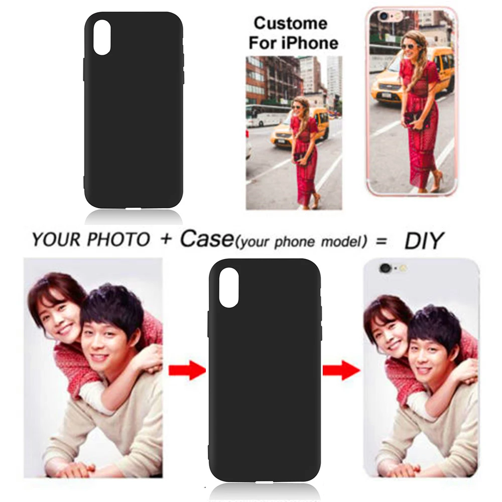 

Personalized DIY Photo Phone Cases Custom picture Cover For iPhone X XR XS MAX 7 Plus 8 6 6S Plus 5 5S SE Customized LOGO Name
