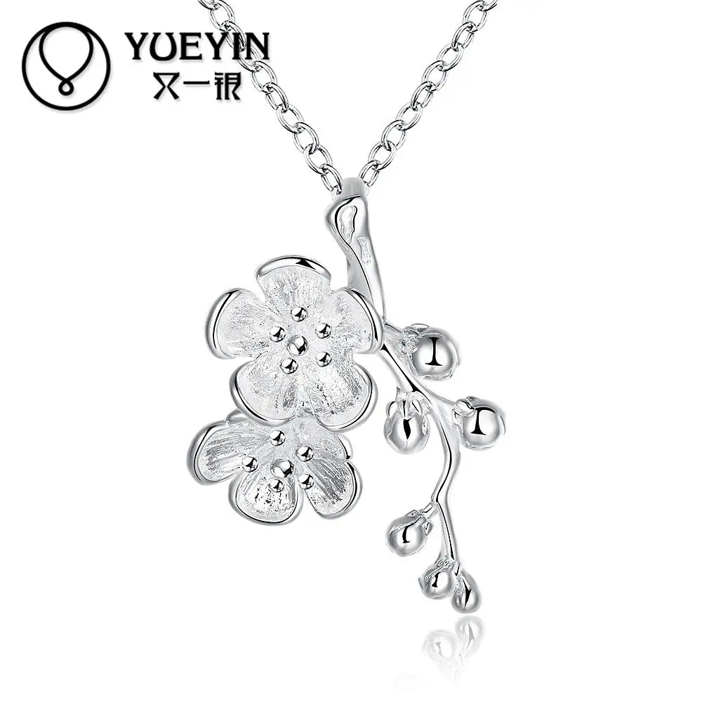 

New Fashion Silver Plated Beautiful Pendant Necklace 18inch Chain Silver Plated Jewelry For Women Necklaces