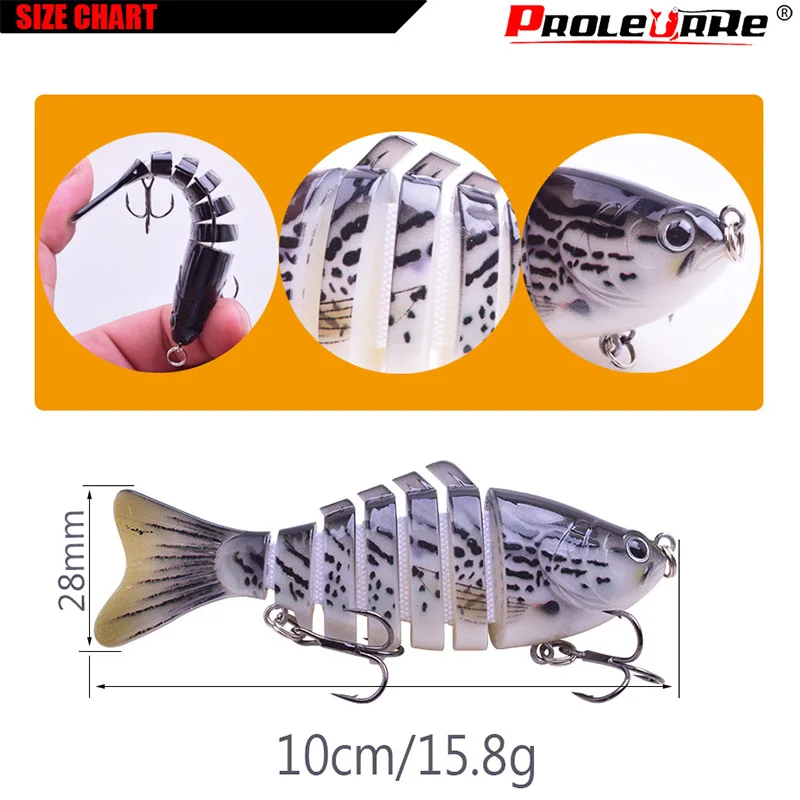 Proleurre новая шарнирная кренкбейт 7 секций Swimbait Isca Рыболовная Приманка 10 см 15,8 г воблеры рыболовные снасти Pesca приманка для ловли карпа