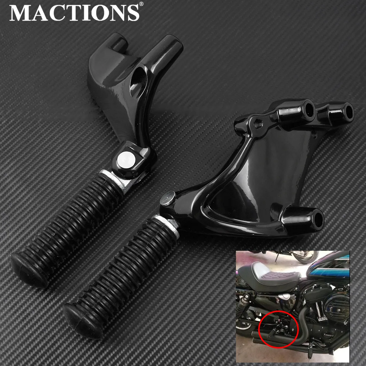 Pedal traseiro de passageiro para motocicleta, montagem de pedal preto para harley sportster iron 883 1200 xl 48 72 superlow 2014-2019