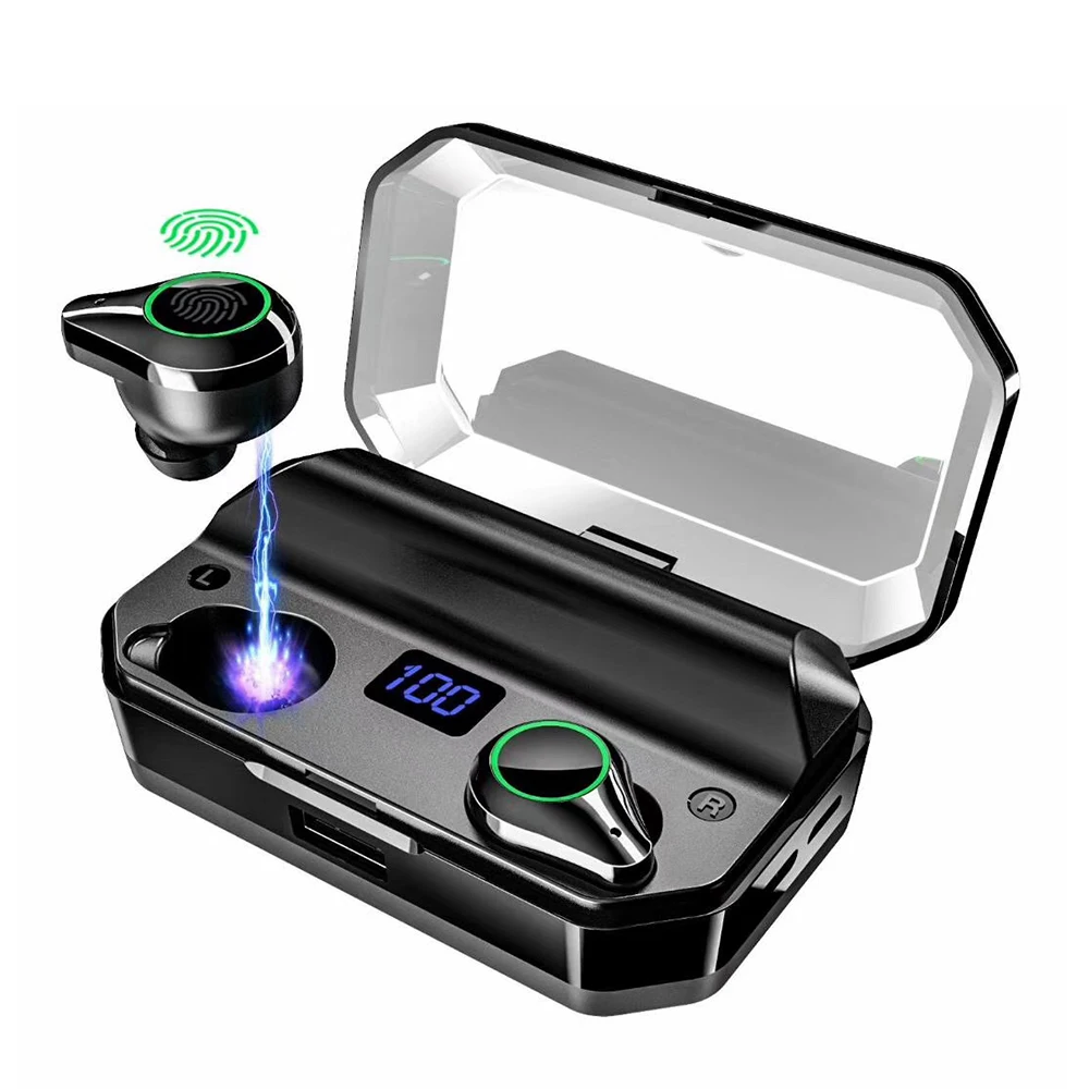 

Touch Bluetooth 5.0 Earphones Earbuds LED Display 7000MA Power Bank Wireless Headphones Game In Ear Headset IPX7 Music Earpiece