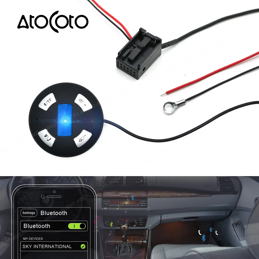 Bluetooth автомобильный комплект 12 Pin разъем модуль AUX приемник адаптер для BMW E60 E61 E39 CD
