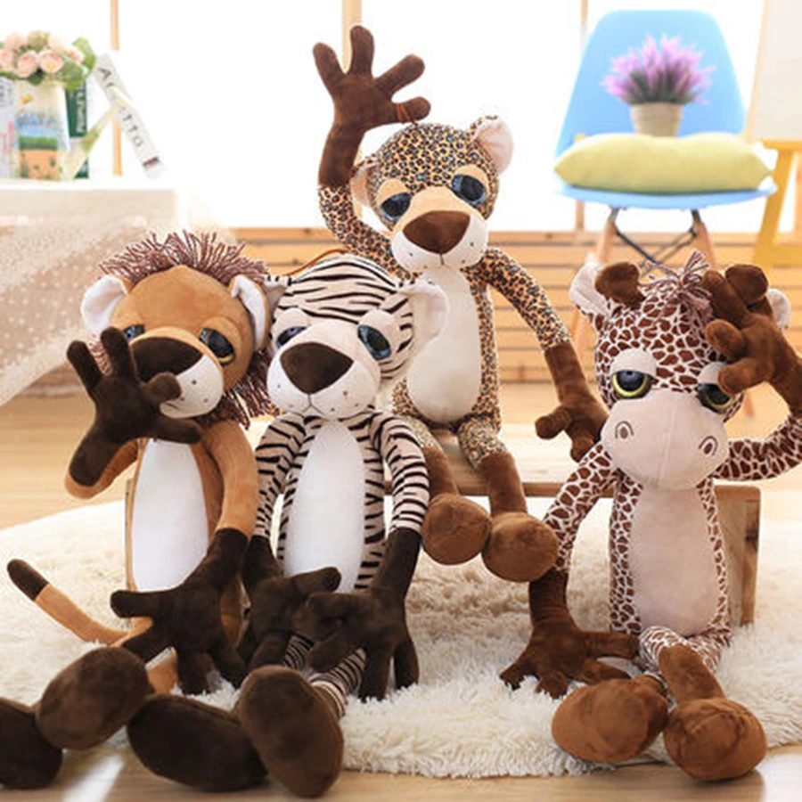 Cute Stuffed Animals With Big Eyes Soft Toys For Girls Lion Zebra