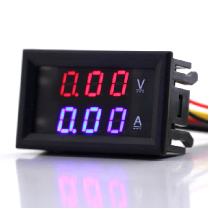 

1pc digital voltmeter ammeter voltimetro Blue Red LED Amp amperimetro Dual Volt Meter Gauge voltage meter DC 100V 10A Wholesale