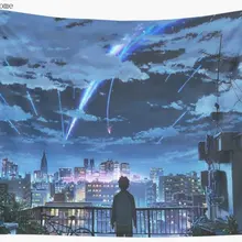 Аниме Kimi no na wa ваше имя настенный гобелен покрытие пляжное полотенце пледы одеяло для пикника йога коврик украшение дома