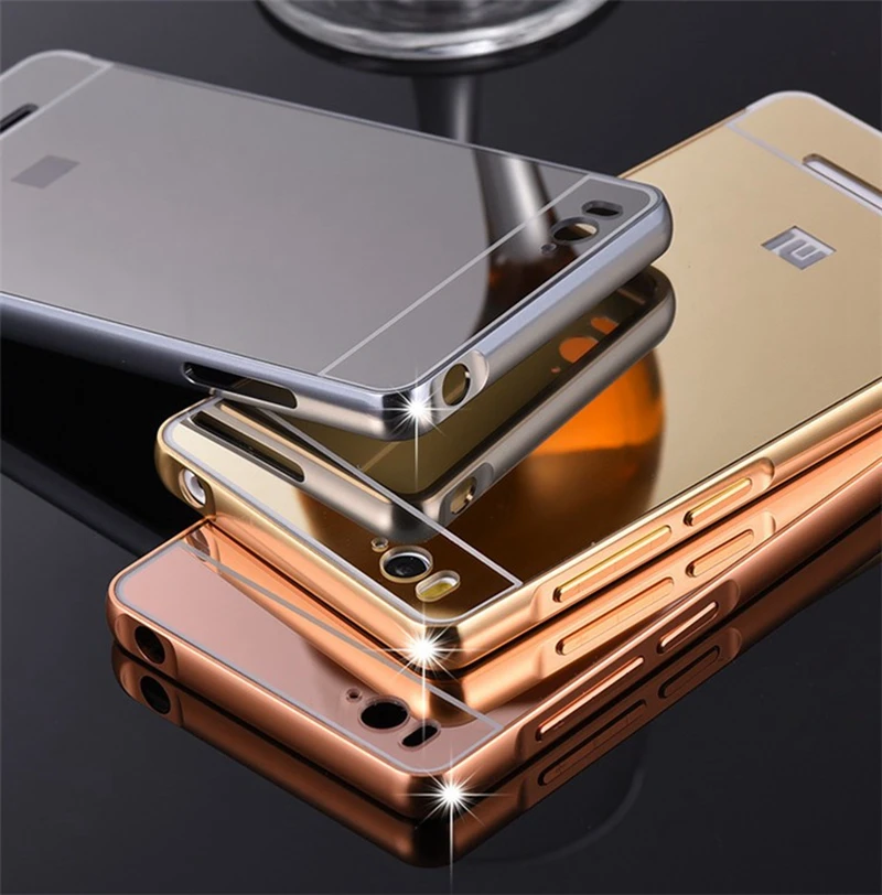 Чехол для Xiaomi Mi 4c роскошная зеркальная задняя крышка 4i металлический алюминиевый