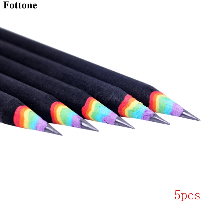 Fottone 5 шт. 2B карандаш радужные карандаши канцелярские товары для рисования Эко материал карандаши деревянные офисные школьные принадлежности A20