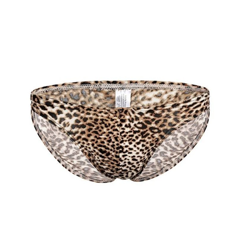 Мужское нижнее белье мужские трусы с леопардовым принтом Cueca Masculina U Pouch гей Ropa Pants|