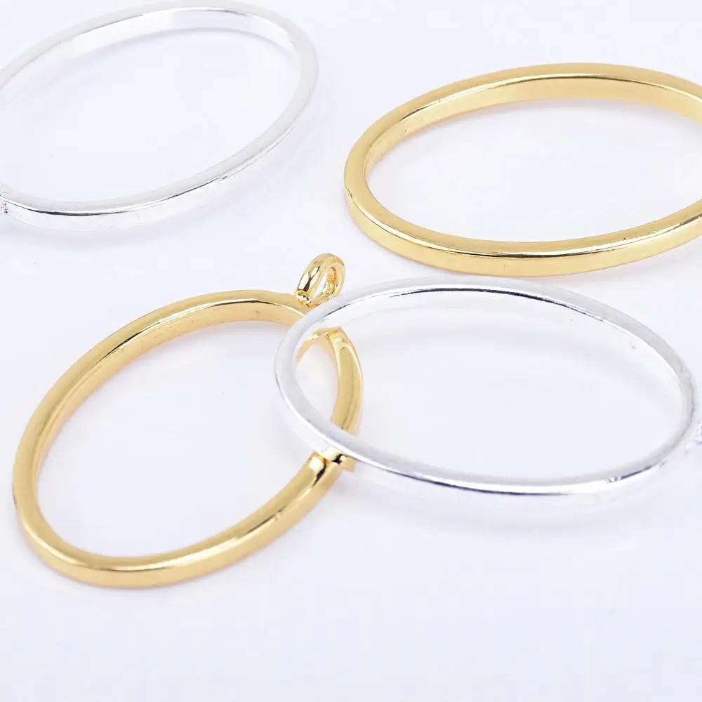 

43*26mm Oval Open Back Pendant Tray Setting Bezel for Resin Charm 10pcs 102316