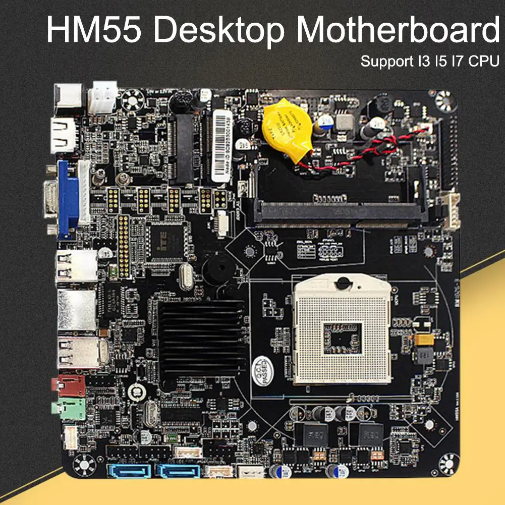 

Mini HM55 Motherboard Computer MINI ITX Main Board POS Advertising Machine Board Support I3 I5 I7 Pentium Series PGA988 Pins